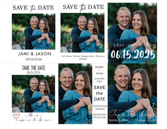 3 x 2.75” Save the Dates (envelope included)